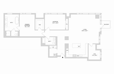 Floor plan for 2 beds, 2 baths, 2103 sqft